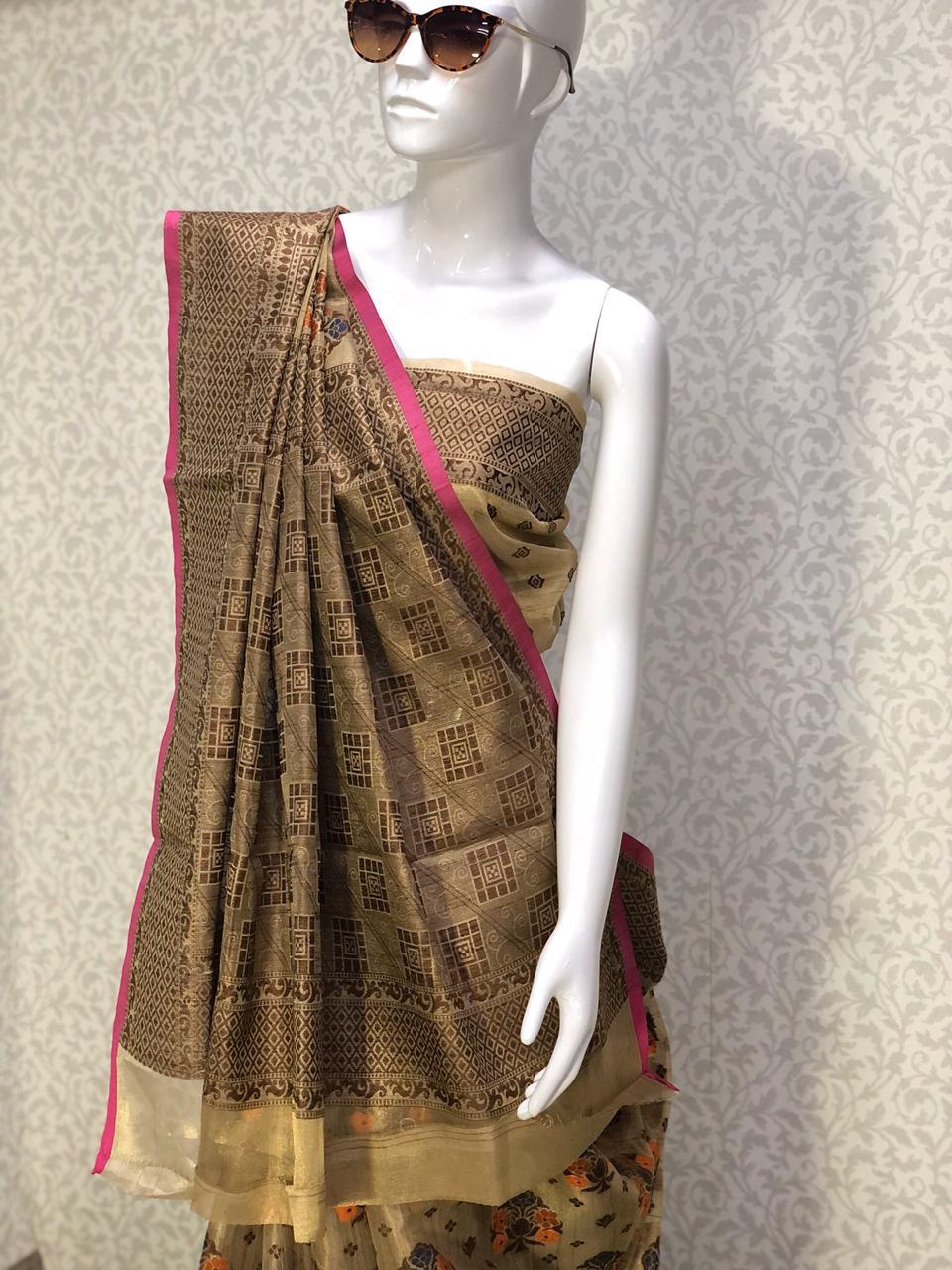 VCS mansa Shiny Silk with beautiful jacquard weaving saree